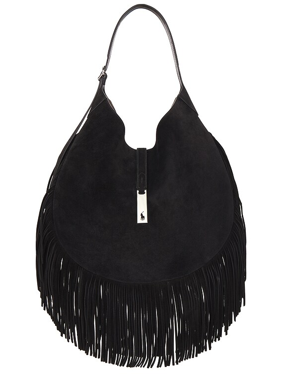 Large Fringe Suede Id Shoulder Bag
