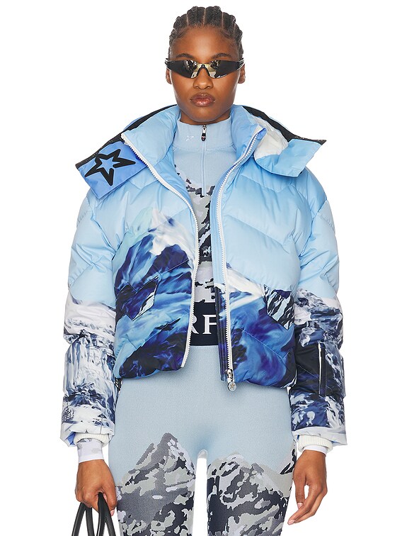 Perfect Moment Mountain Puffer Ski Jacket in Ski Lift Print | FWRD