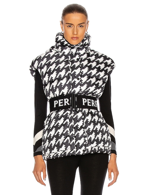 Perfect Moment Oversize Vest II in Black & Snow White Houndstooth