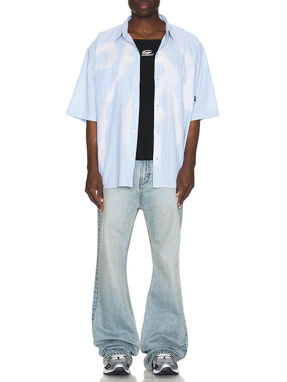 P.A.M. Perks and Mini Cadence Boxy Short Sleeve Shirt in Blue 