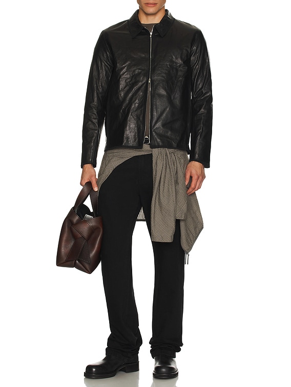 POST ARCHIVE FACTION (PAF) 8.0 Leather Jacket Right in Black | FWRD