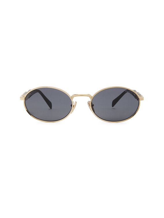 Prada Oval Sunglasses in Pale Gold | FWRD display picture 2