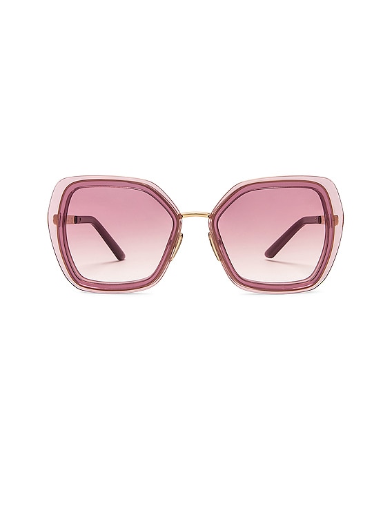Prada Duple Square Sunglasses in Opal Pink | FWRD