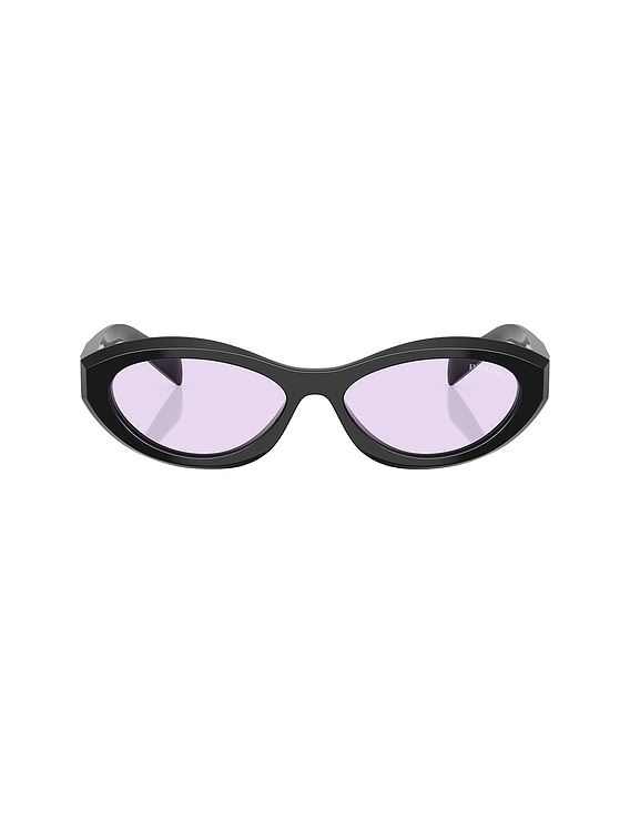 小物 PRADA oval l sunglasses black Prada Oval Sunglasses in Black | FWRD