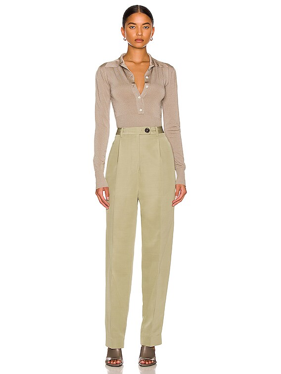 Peter Do Polo Knit Top in Grey | FWRD