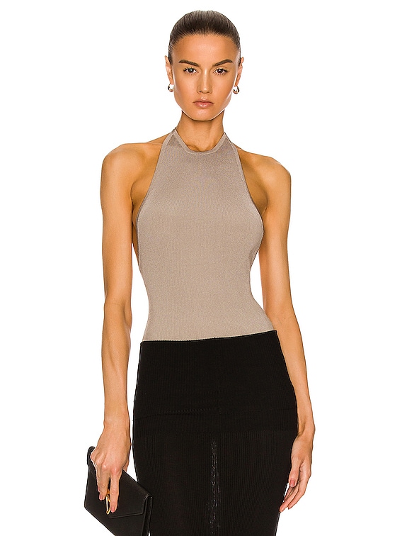 Peter Do Knit Halter Top in Grey | FWRD