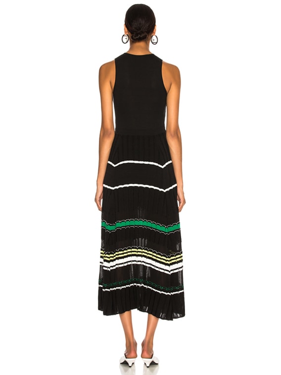 Proenza Schouler Stripe Dress in Black & Green | FWRD