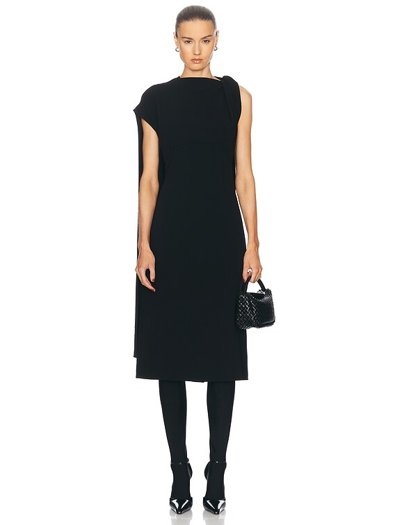 【関税込み】Proenza Schouler ブラック Maude ミディアムドレス Proenza Schouler Maude Dress in Matte Double Crepe - Black