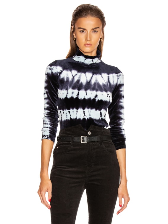 Proenza Schouler Tie Dye Turtleneck Top in Indigo Baby Blue FWRD