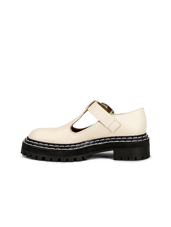 Proenza Schouler Combat Mary Jane Flats in Natural | FWRD Proenza Schouler Combat Mary Jane Flats in Natural | FWRD