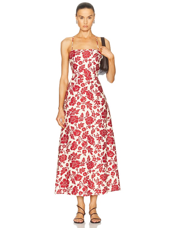 Posse Lori Dress in Deep Red & Oat | FWRD