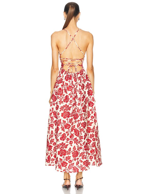 Posse Lori Dress in Deep Red & Oat | FWRD
