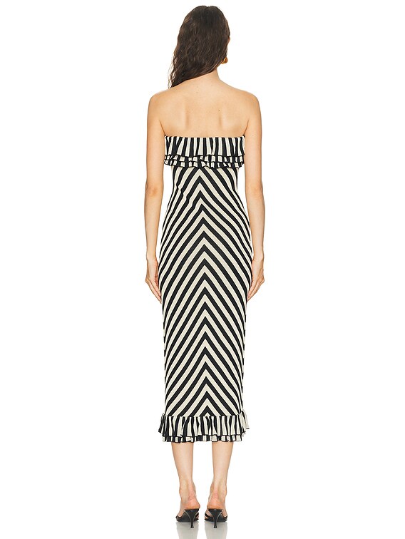 black and cream strapless dress Petal and Pup Women's Cecilia Strapless Maxi Dress main image 1