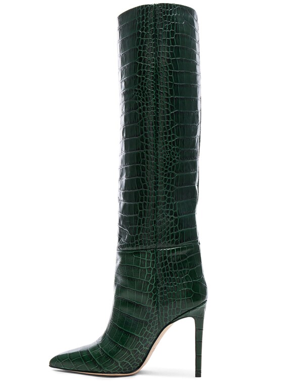 ブーツその他 PARIS TEXAS Woman Boots Green PX1470 XPRPT Green Croc-Embossed Tall Boots by Paris Texas on Sale