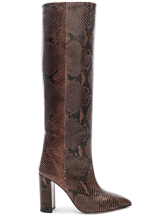 paris texas knee high python print boot