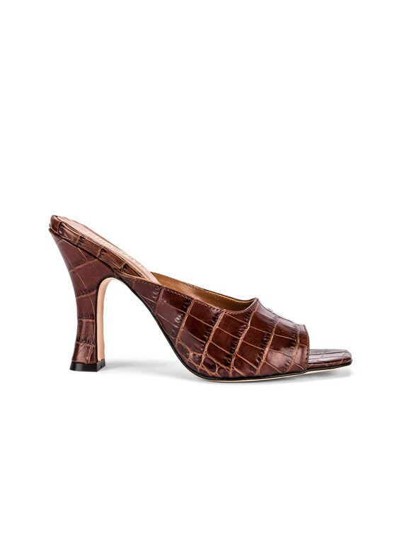 Paris Texas Moc Croco Square Toe Mule in Brown | FWRD