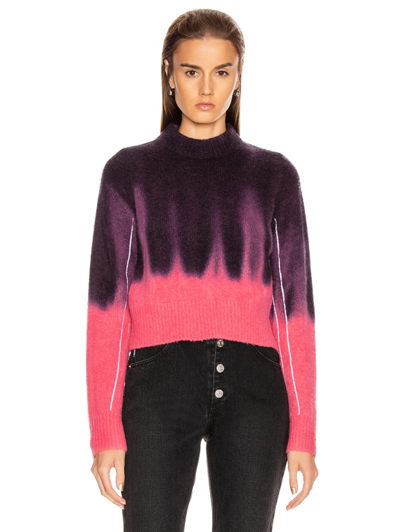 Proenza Schouler White Label Dip Dye Crew Sweater in Black