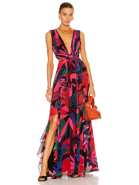 Rio Print Cut Out Maxi Dress