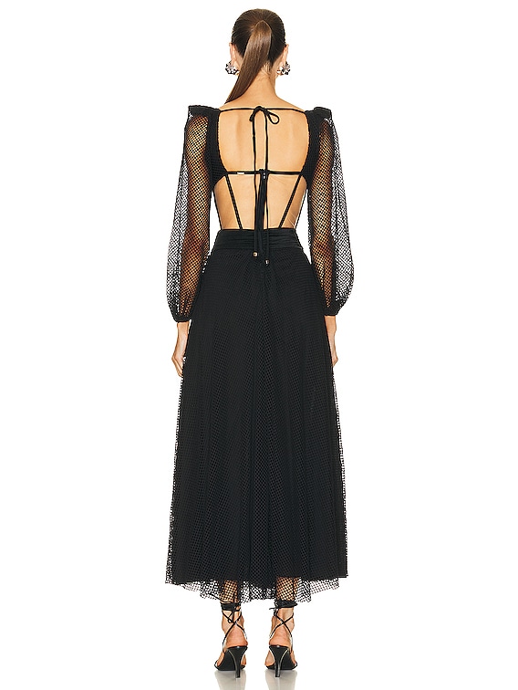 PatBO Bustier Netted Beach Dress in Black | FWRD