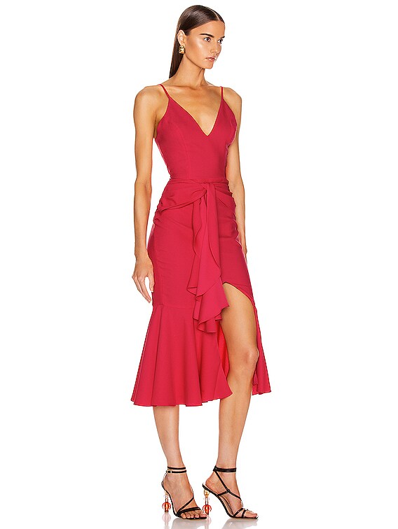 patbo bo ruffle midi dress