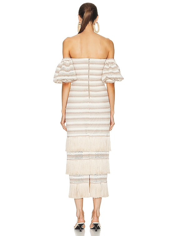 PatBO Striped Crochet Maxi Dress in Natural | FWRD