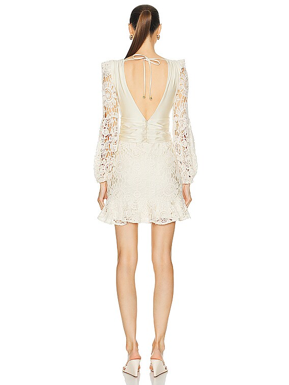 patbo crochet plunge mini dress CROCHET BLOOM HALTERNECK MINI DRESS