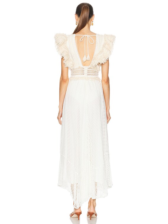 PatBO Hand Woven Netted Beach Dress in Wheat | FWRD PatBO Hand Woven Netted Beach Dress in Wheat | FWRD