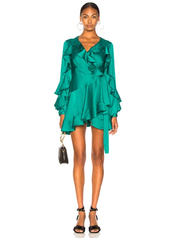 ruffled mini wrap dress