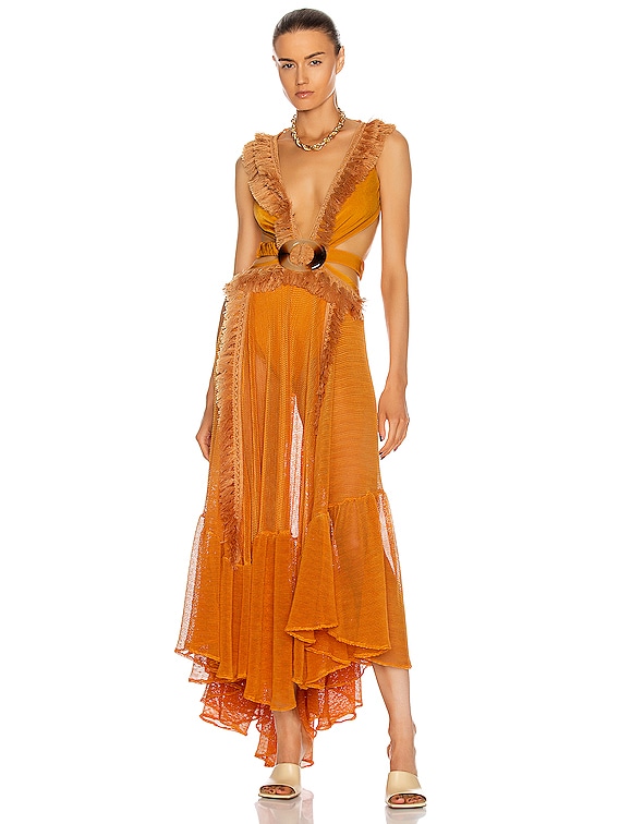 patbo palmeira netted beach dress