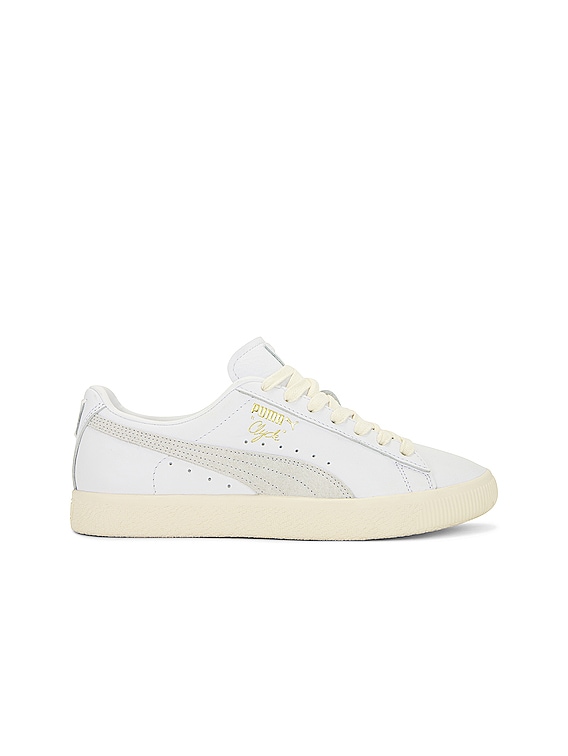 Puma Select Clyde Sneakers in Puma Frosted Ivory, & Puma Team Gold FWRD