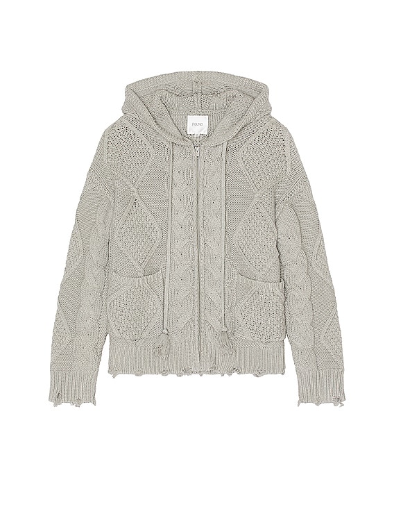 パーカー・フーディ [MATINKIM]brushed knit hoody zip up for men in gray Found Zip Up Brushed Knit Hoodie in Grey | FWRD