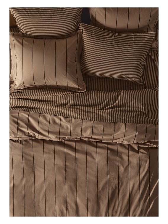 Parachute KISSENHÜLLEN-SET KING PERCALE in Adobe Stripe