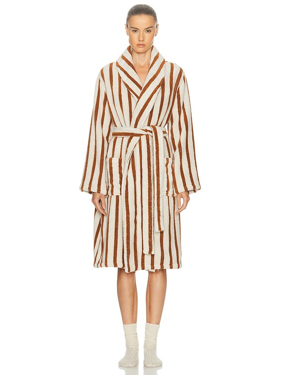 terry tobacco BERKOWITZ Parachute Terry Stripe Slippers in