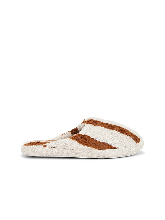 terry tobacco BERKOWITZ Parachute Terry Stripe Slippers in