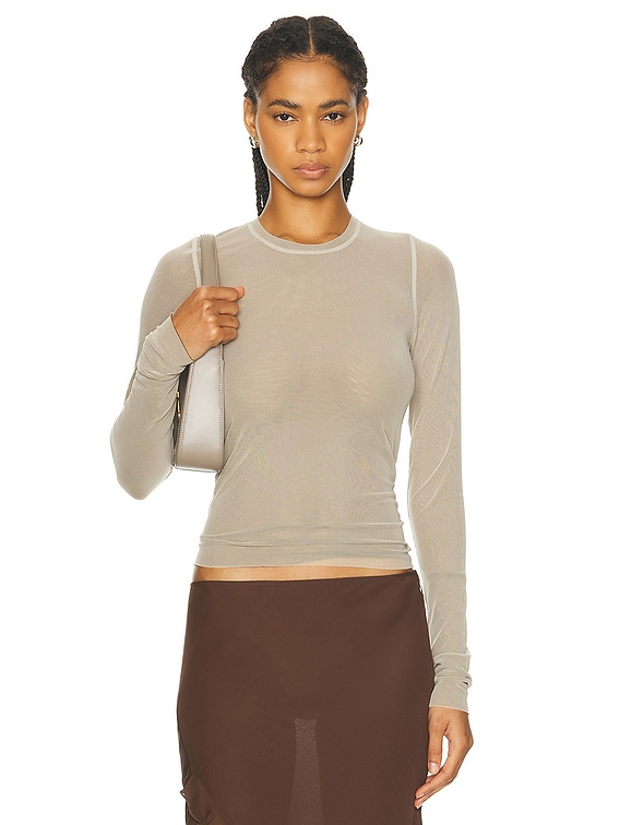 Long Sleeve Mesh Top