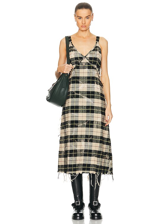 R13 Grunge Slip Dress in Bleach Beige, Black, & Yellow | FWRD