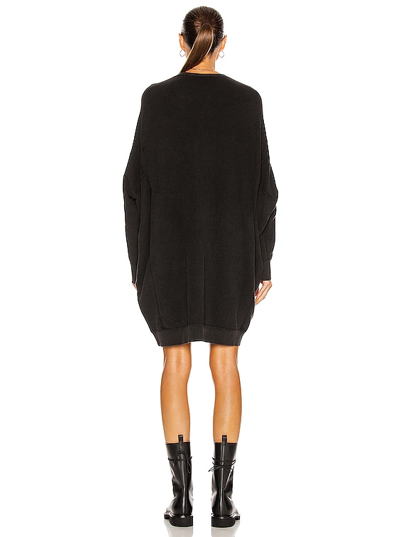 R13 Grunge Sweatshirt Dress in Sand Washed Black FWRD