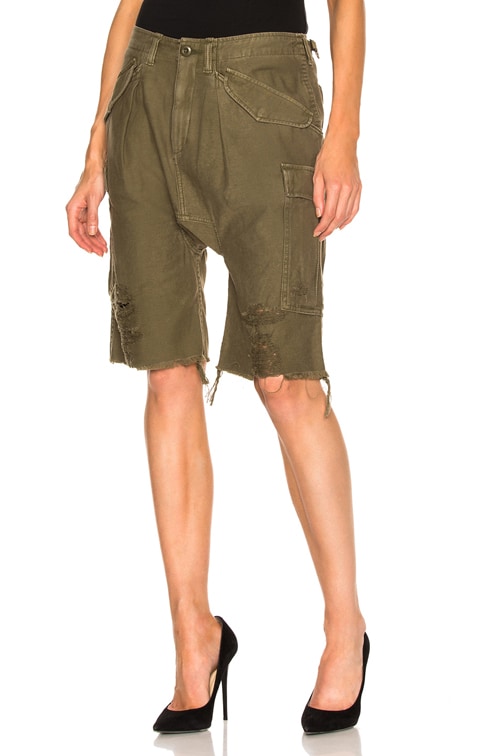 R13 Harem Cargo Short in Fatigue Olive FWRD