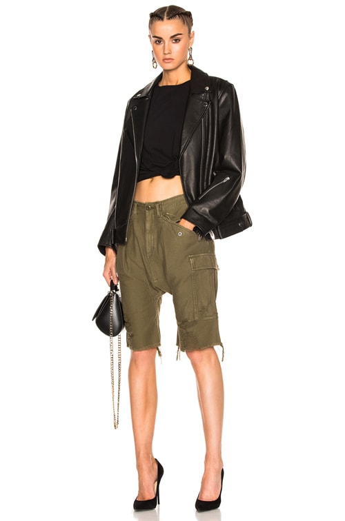 R13 Harem Cargo Short in Fatigue Olive FWRD