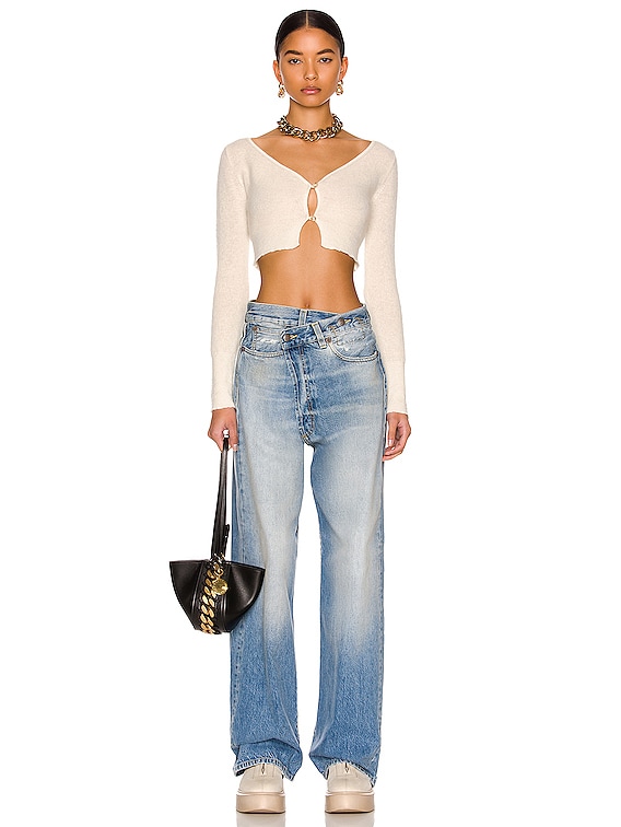 R13 Wide Leg Cross Over in Irving Blue | FWRD