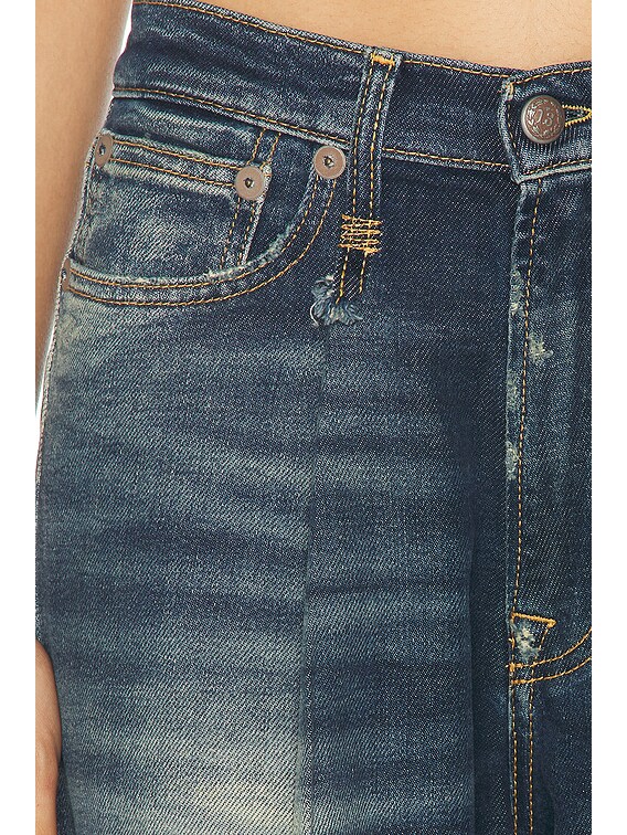 R13 Damon Pleated Wide Leg in Ansel Blue | FWRD