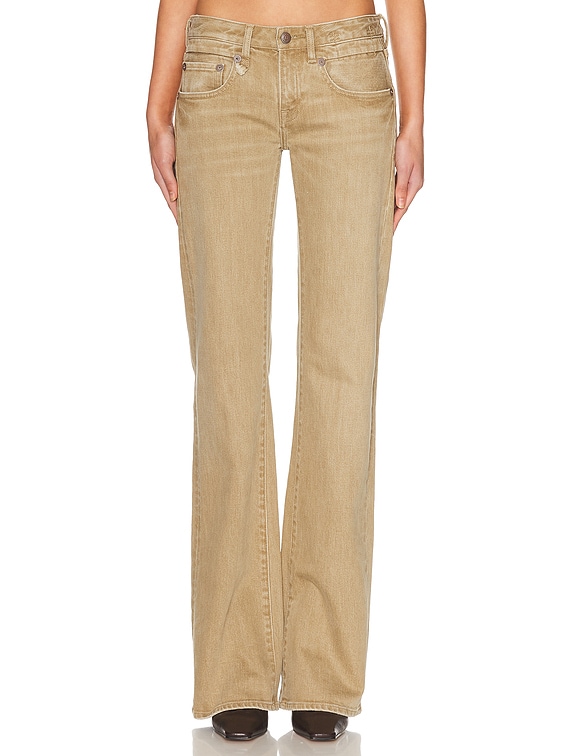 R13 Boy Flare Leg in Olive Green Haze Stretch | FWRD