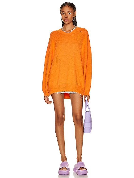 R13 Shaggy Oversized Sweater in Orange FWRD