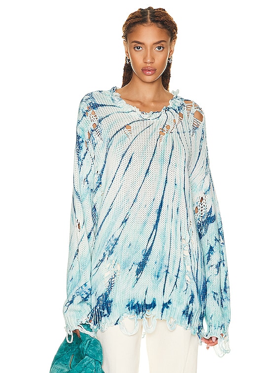 Blue and white tie dye online sweater