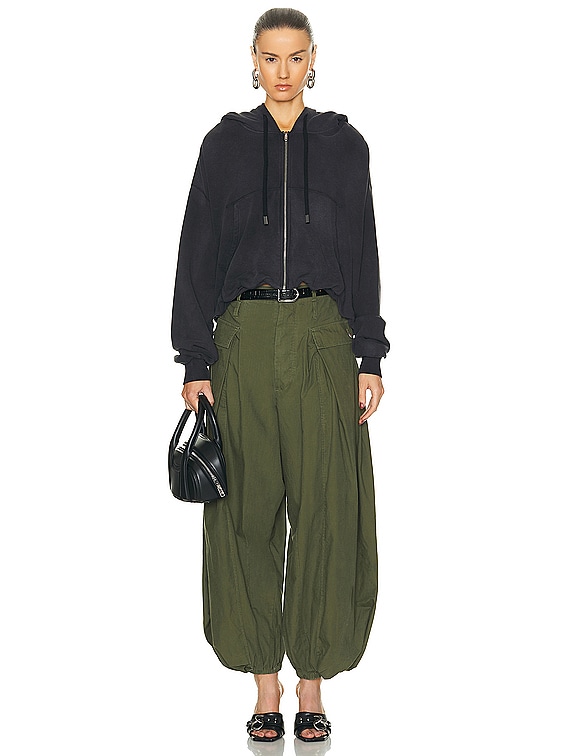 R13 Balloon Zip Up Hoodie in Black | FWRD