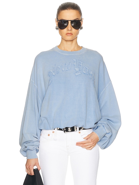 R13 New York Balloon Crewneck Sweater in Light Blue | FWRD