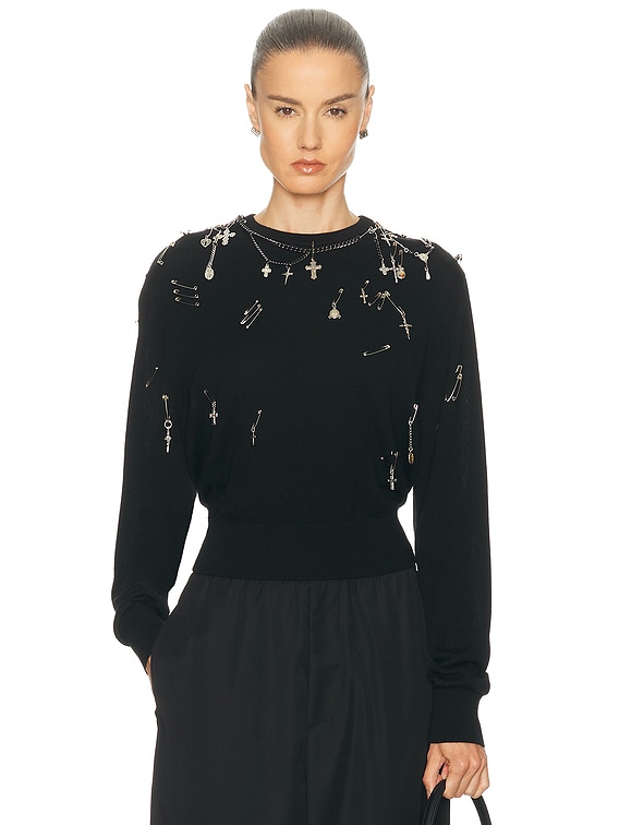 Tight Waist Crewneck Sweater