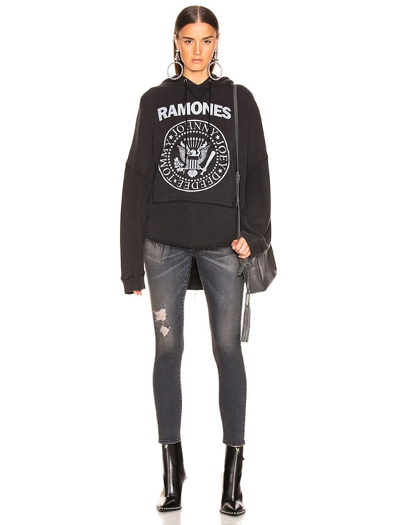 R13 Ramones Patti Hoodie in Acid Black FWRD