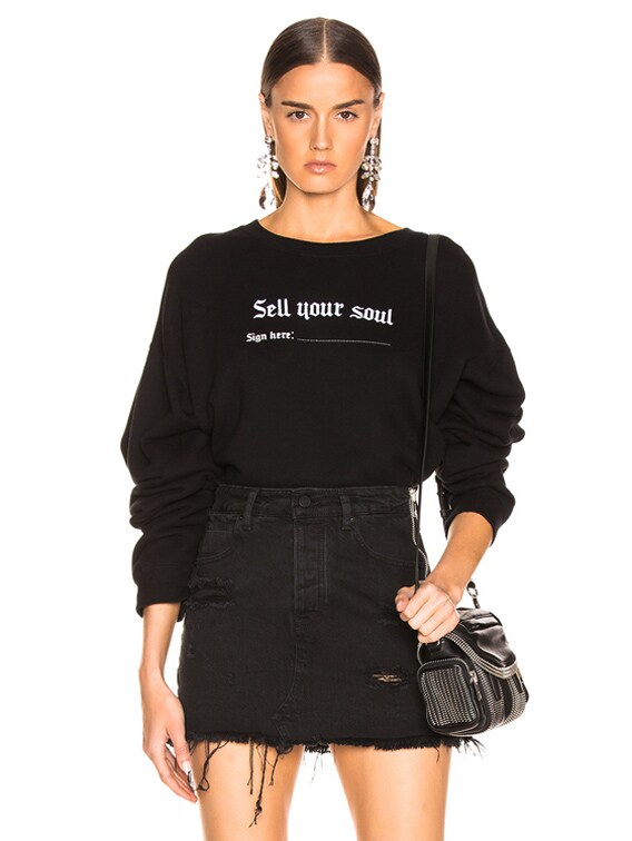 R13 Sell Your Soul Sweatshirt in Black FWRD