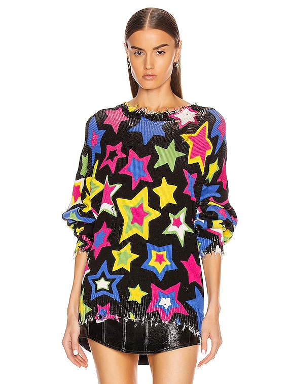 R13 Stars Oversized Sweater in Multi Stars FWRD